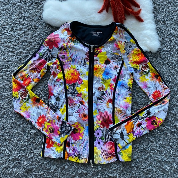 Marc Cain Tops - MARC CAIN SPORTS Floral Full-Zip Performance Jacket